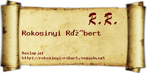 Rokosinyi Róbert névjegykártya